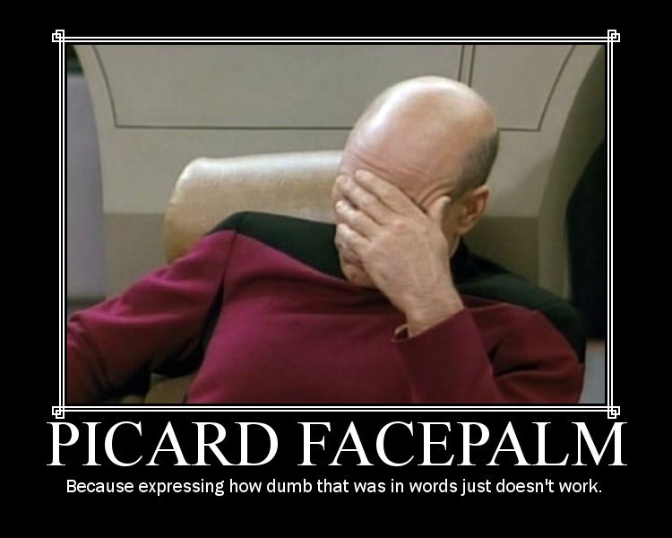 This is the episode of the famous Picard facepalm, seen in so many memes out there.