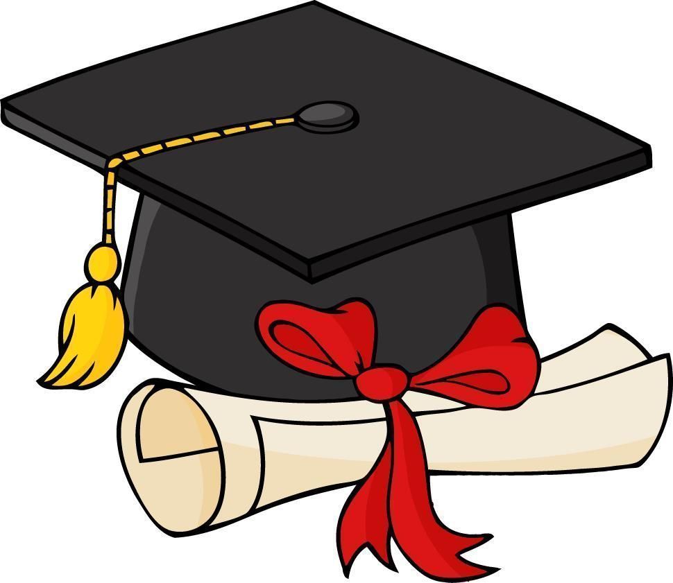 a high school graduation cap and diploma tied with a red ribbon representing academic achievement