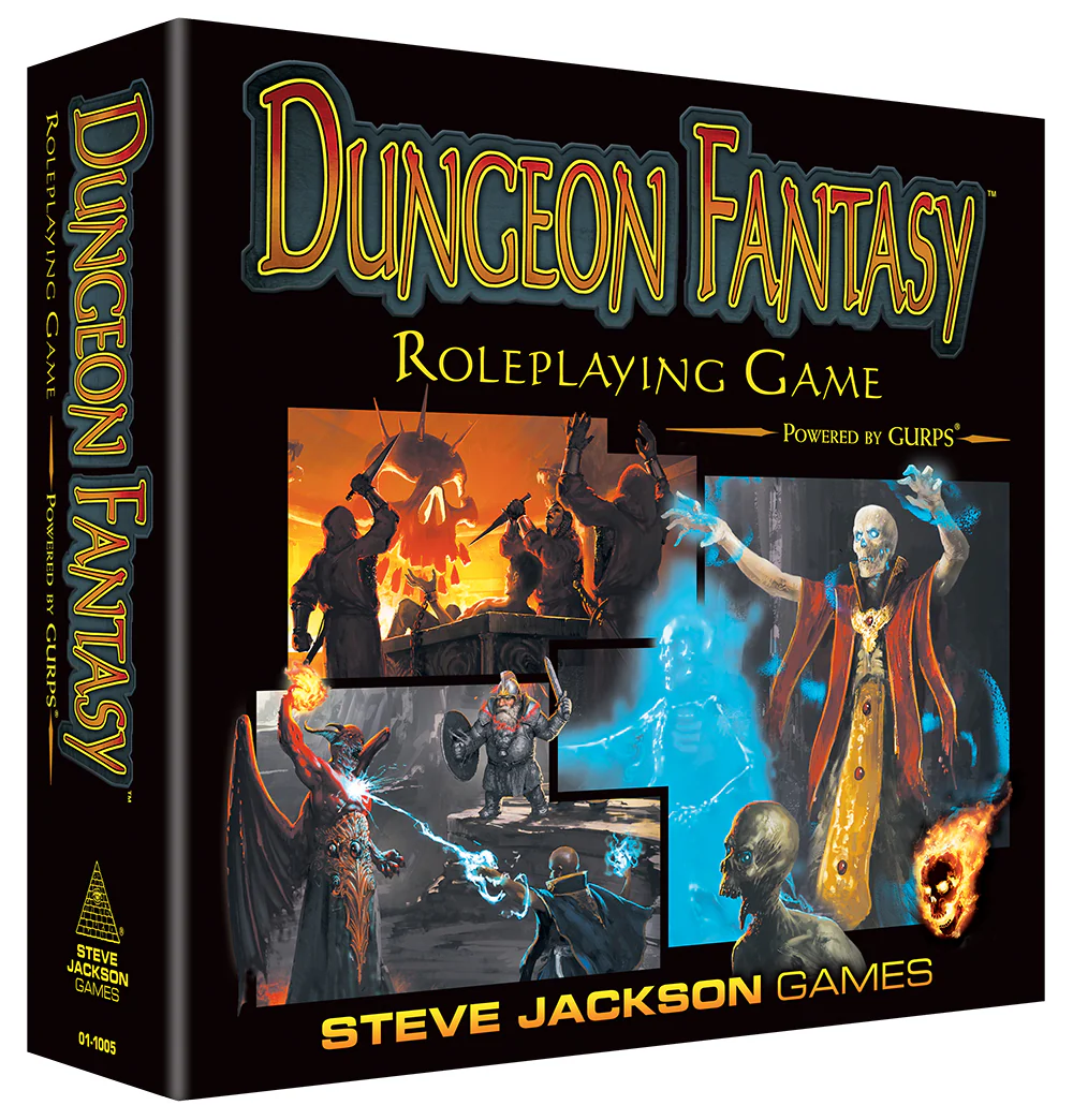 Box cover of Dungeon Fantasy Roleplaying Game powered by GURPS from Steve Jackson Games
