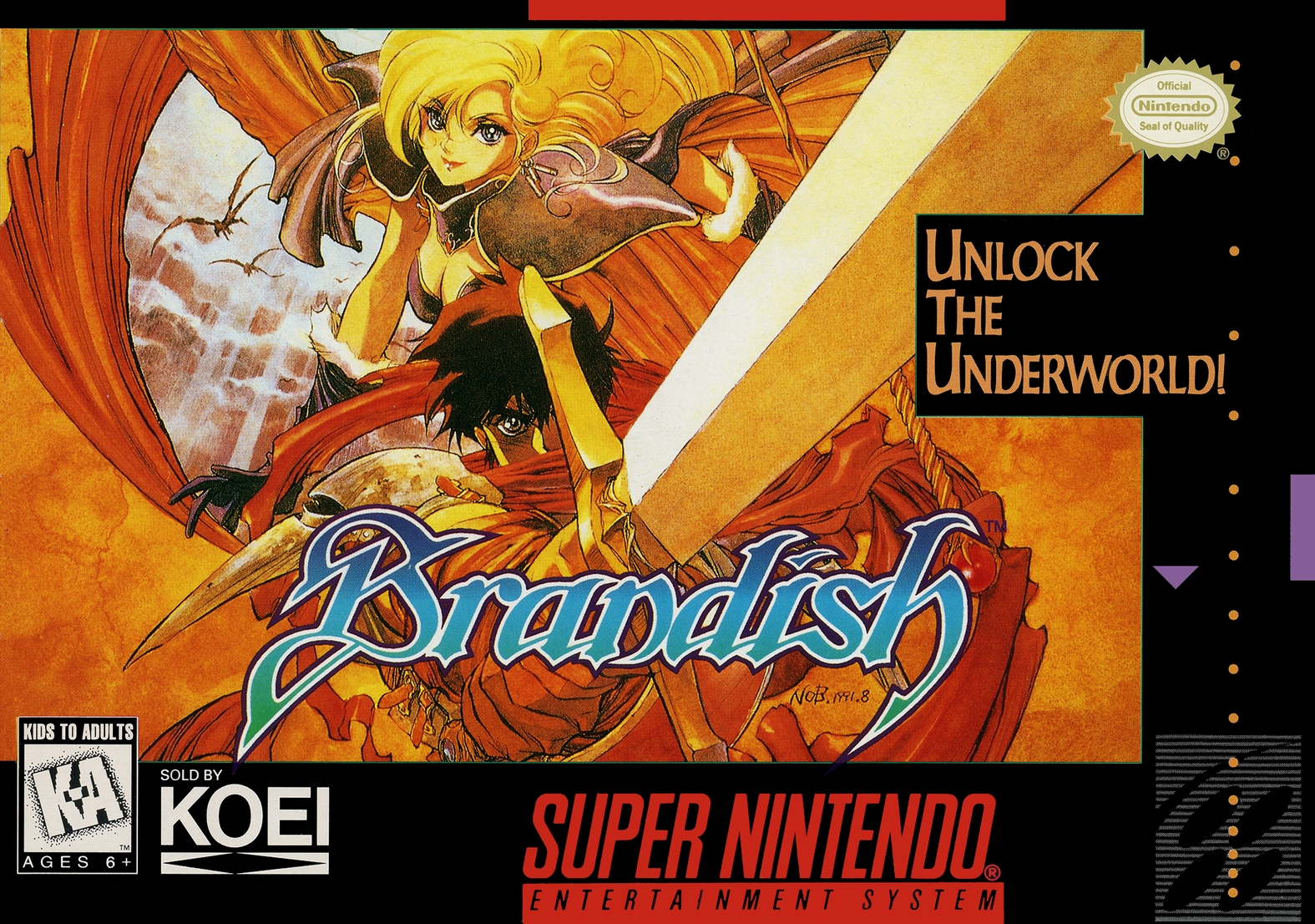 Box art of the Brandish Super Nintendo game