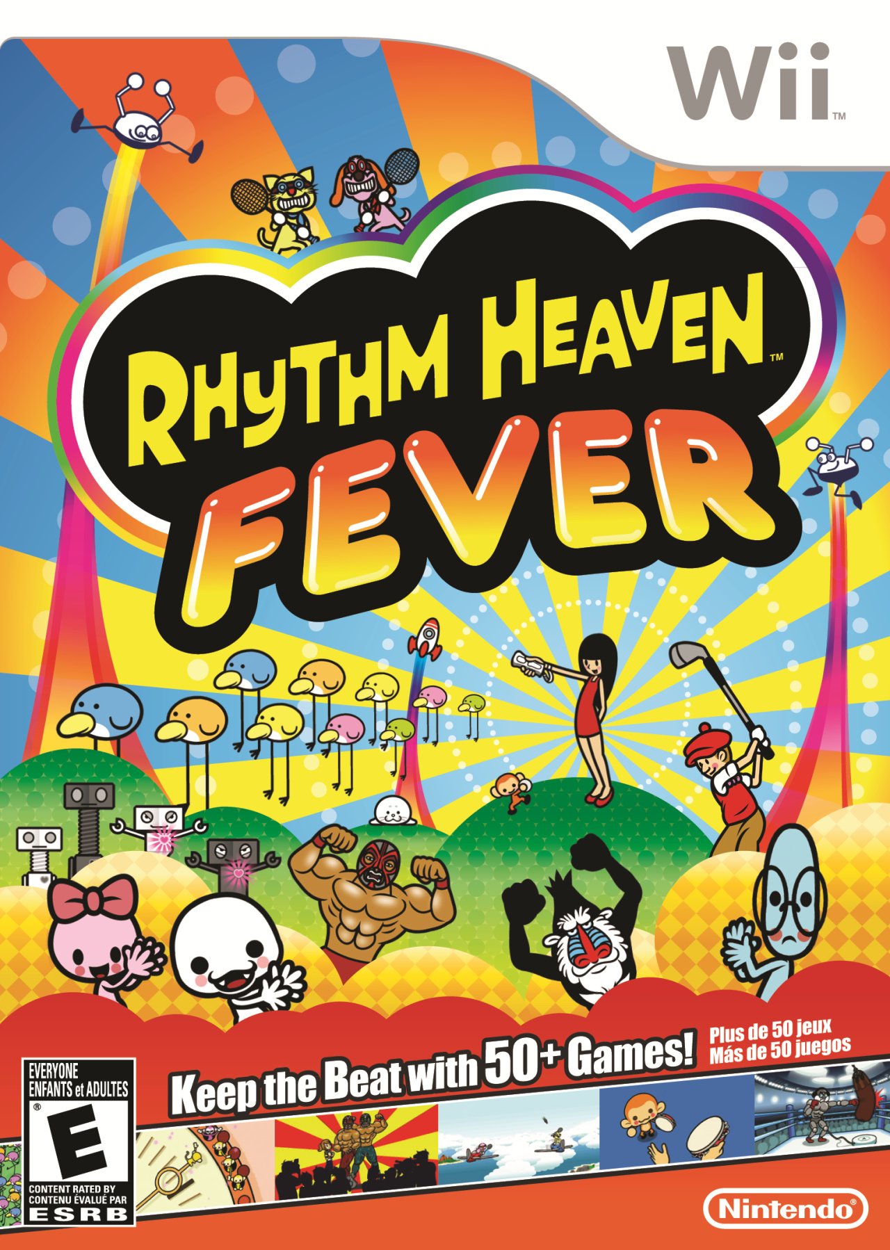 Box art for the Nintendo Wii game Rhythm Heaven Fever