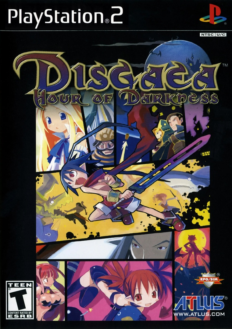 Box art for the Playstation 2 game Disgaea: Hour of Darkness