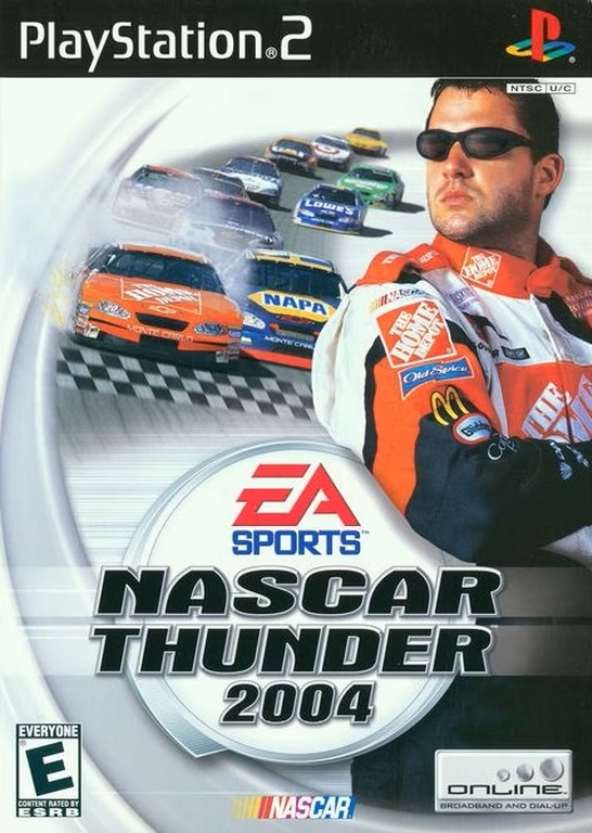Box art for the PS2 game NASCAR Thunder 2004