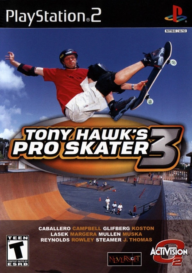 Box art for the Playstation 2 game Tony Hawk's Pro Skater 3